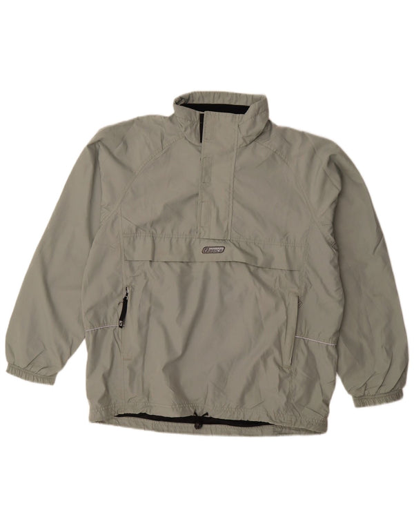 Asics Mens Loose Fit Pullover Rain Jacket UK 36 Small Grey Polyester