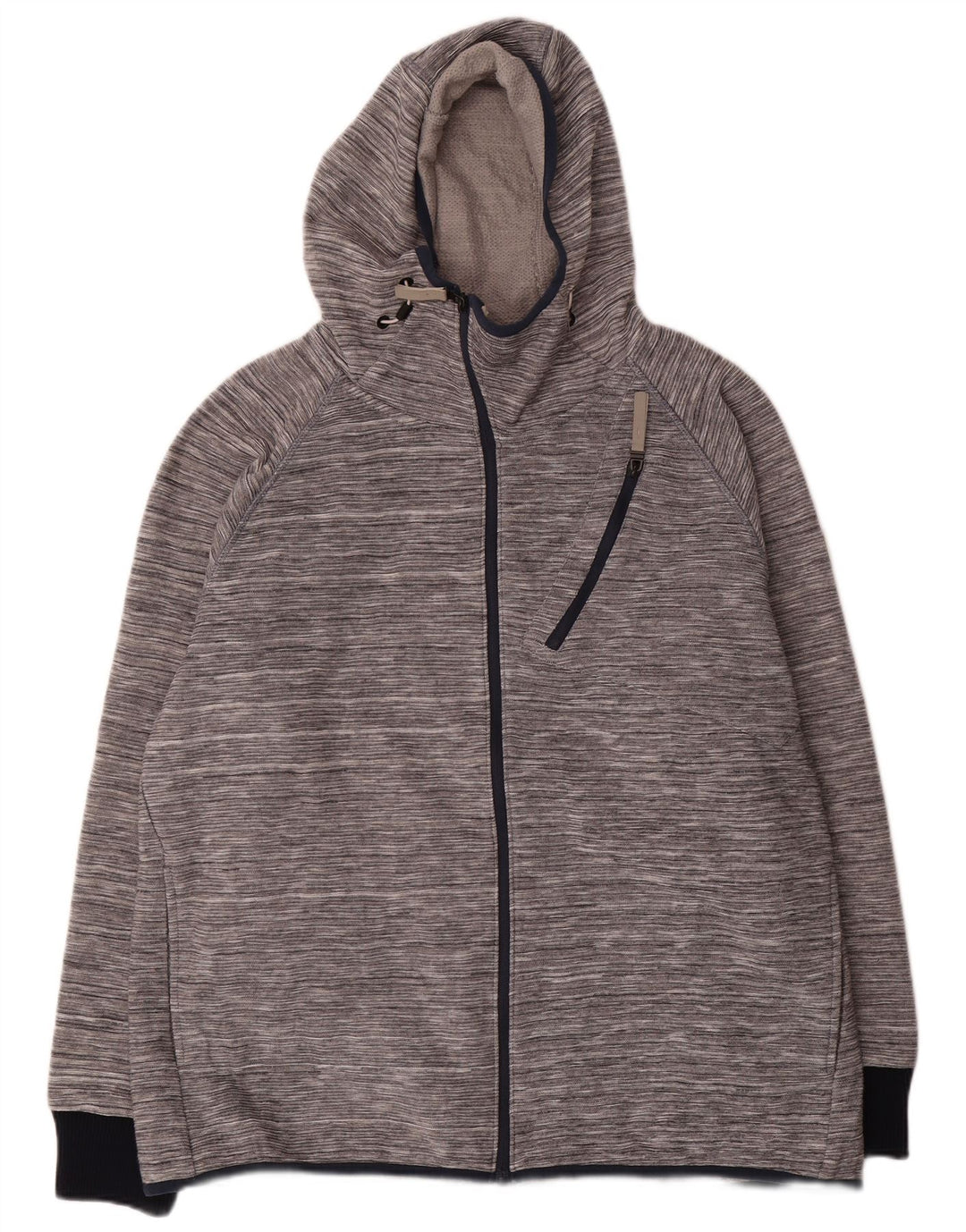 Bench Mens Zip Hoodie Sweater 2XL Grey Flecked Acrylic