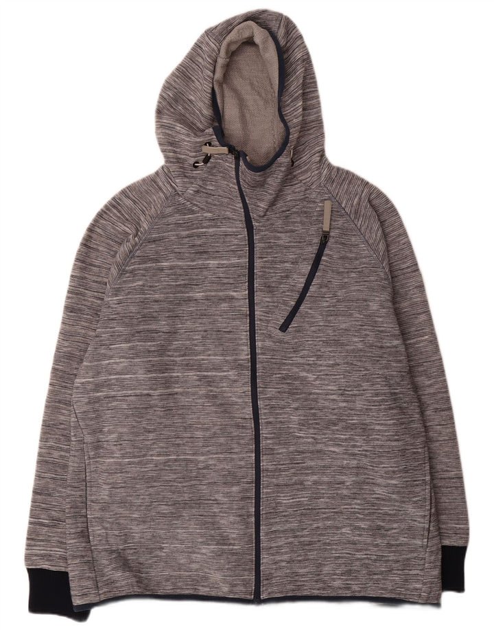 Bench Mens Zip Hoodie Sweater 2XL Grey Flecked Acrylic