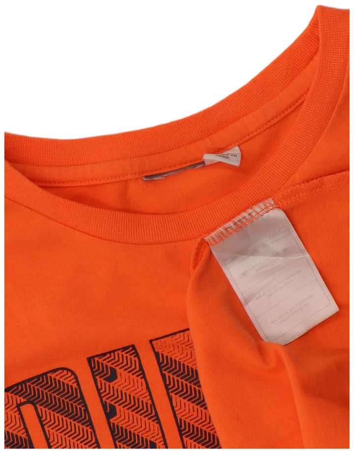 PUMA Boys Graphic T-Shirt Top 13-14 Years Orange Cotton