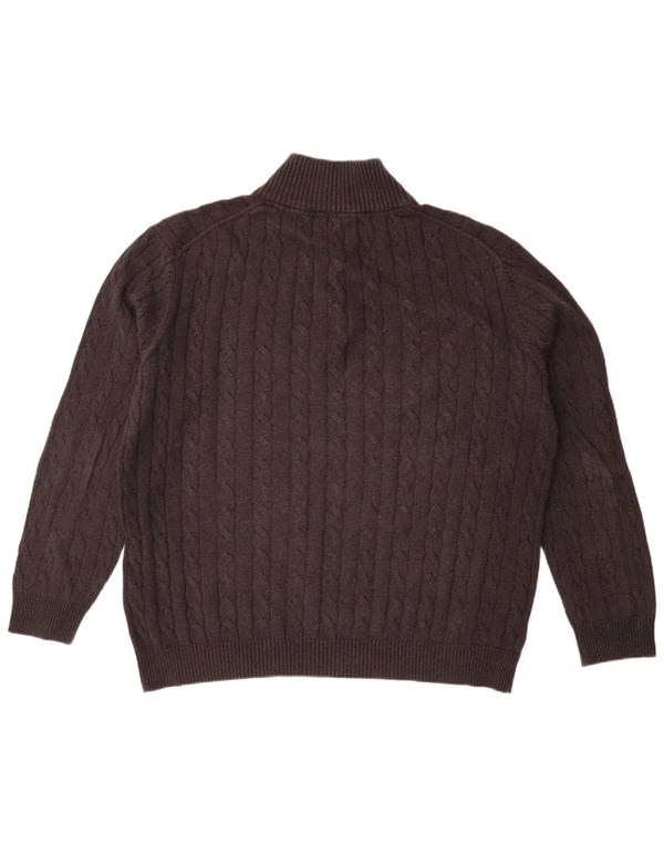 Gant Mens Button Neck Jumper Sweater 2XL Black Cotton