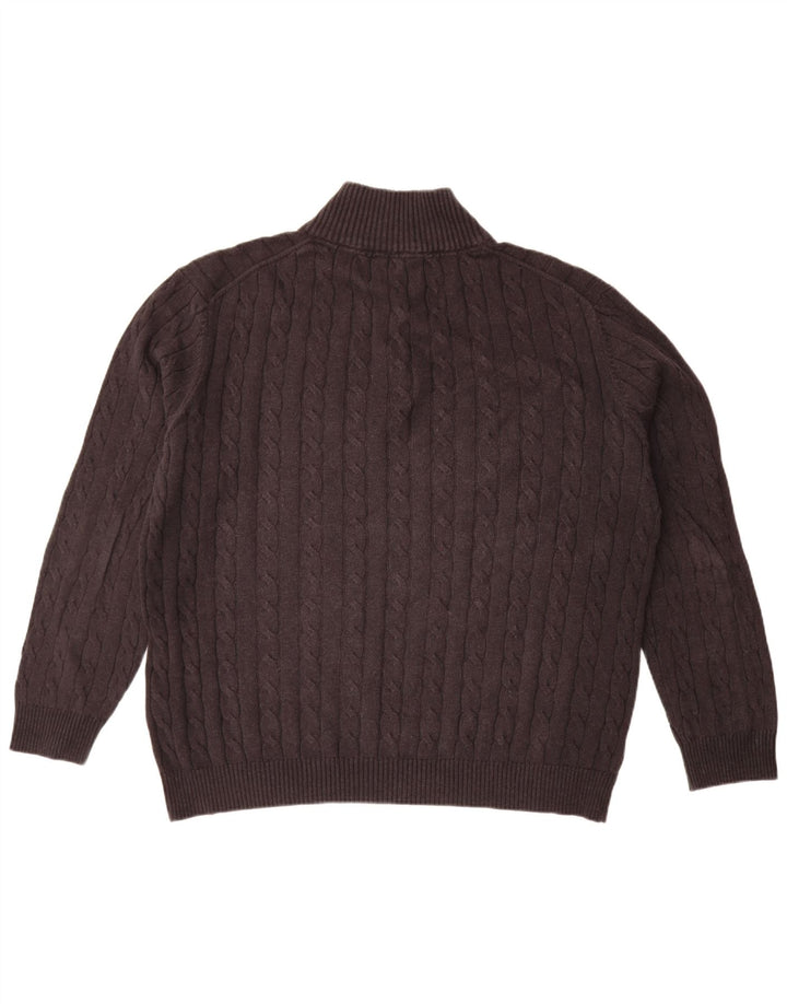 Gant Mens Button Neck Jumper Sweater 2XL Black Cotton