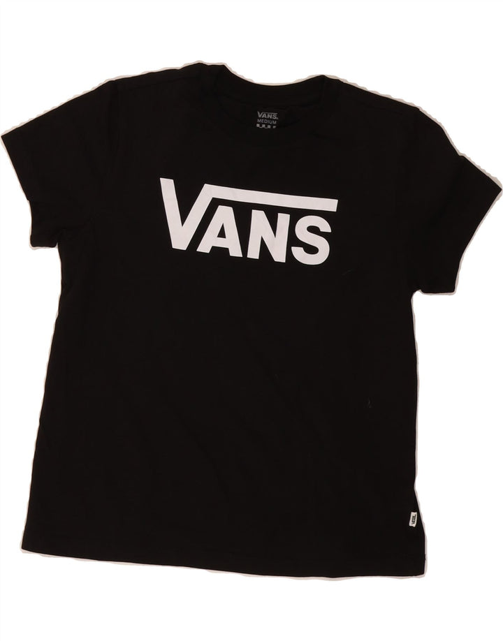 VANS Womens Crop Graphic T-Shirt Top UK 12 Medium Black Vintage Vans and Second-Hand Vans from Messina Hembry 