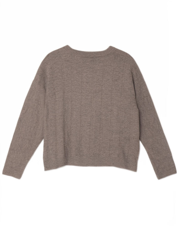 Marks & Spencer Womens Oversized Boat Neck Jumper Sweater UK 10 Small Grey