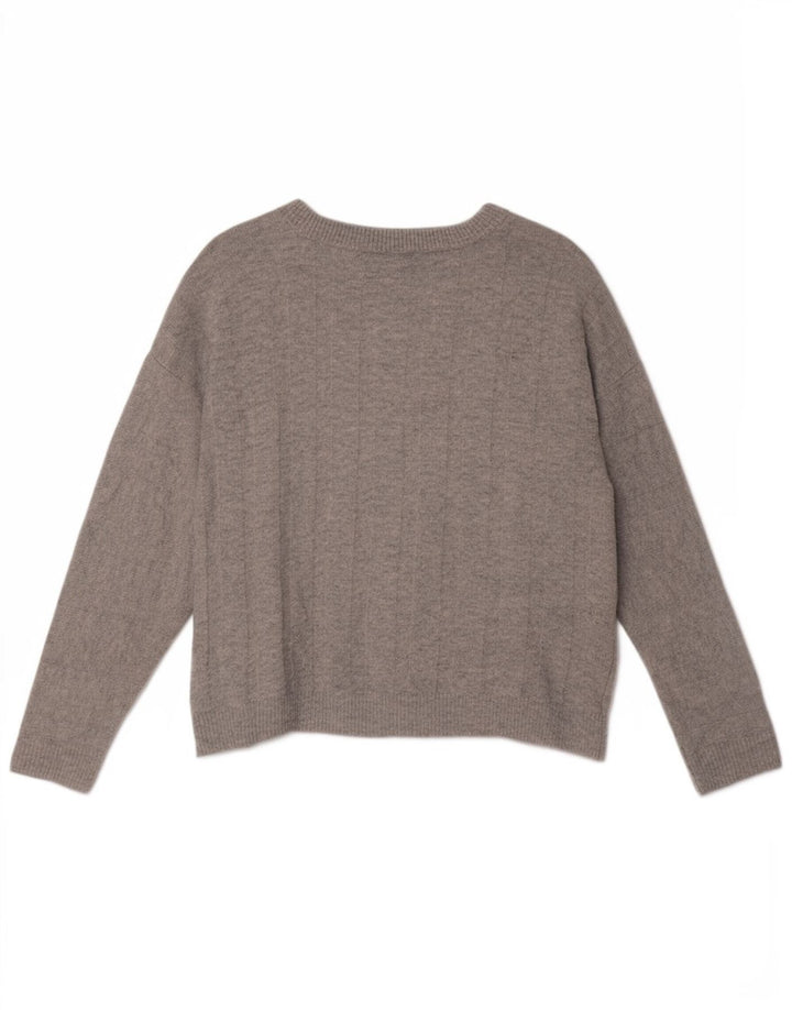 Marks & Spencer Womens Oversized Boat Neck Jumper Sweater UK 10 Small Grey