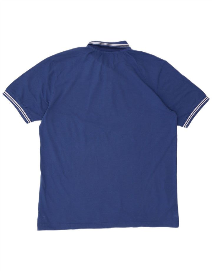 Kappa Mens Polo Shirt 2XL Blue Striped Cotton