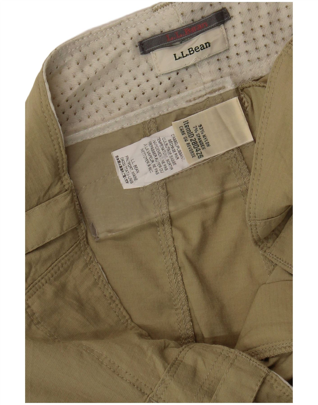 L.L.Bean Womens Straight Cargo Trousers W34 L30 Khaki Nylon