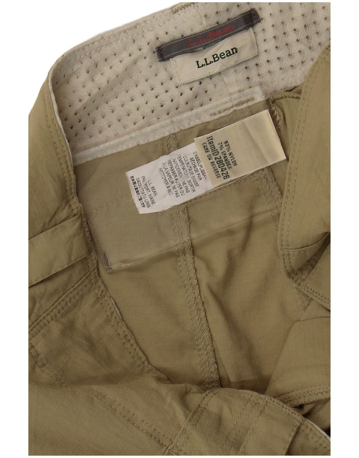 L.L.Bean Womens Straight Cargo Trousers W34 L30 Khaki Nylon