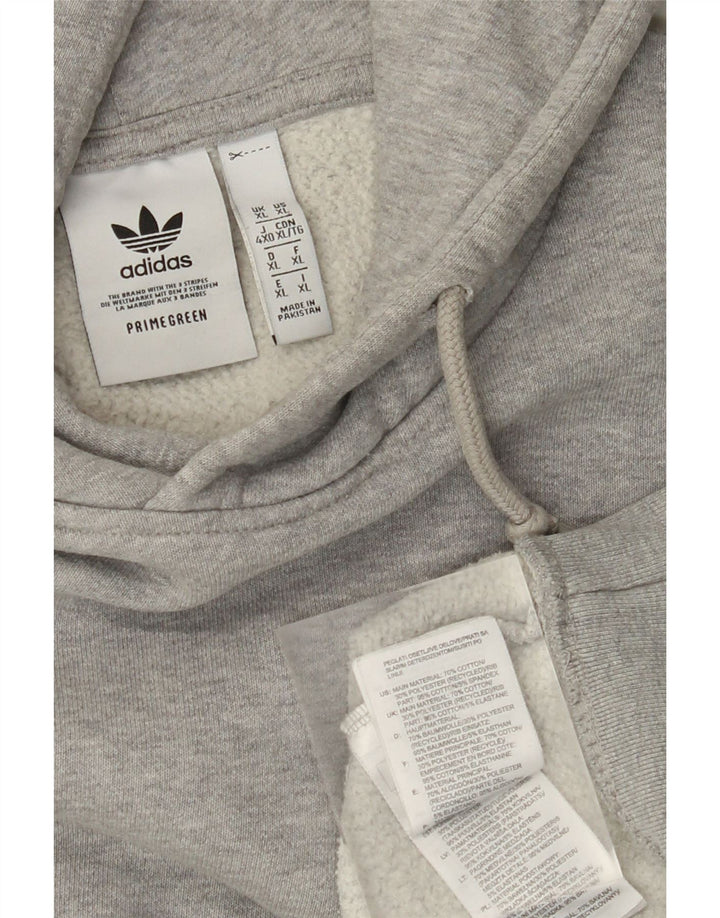 ADIDAS Mens Hoodie Jumper XL Grey Cotton