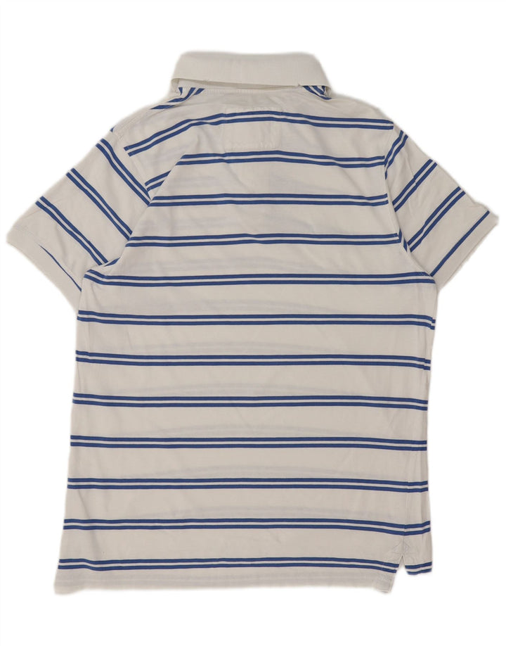 Richfield Mens Polo Shirt XL White Striped Cotton