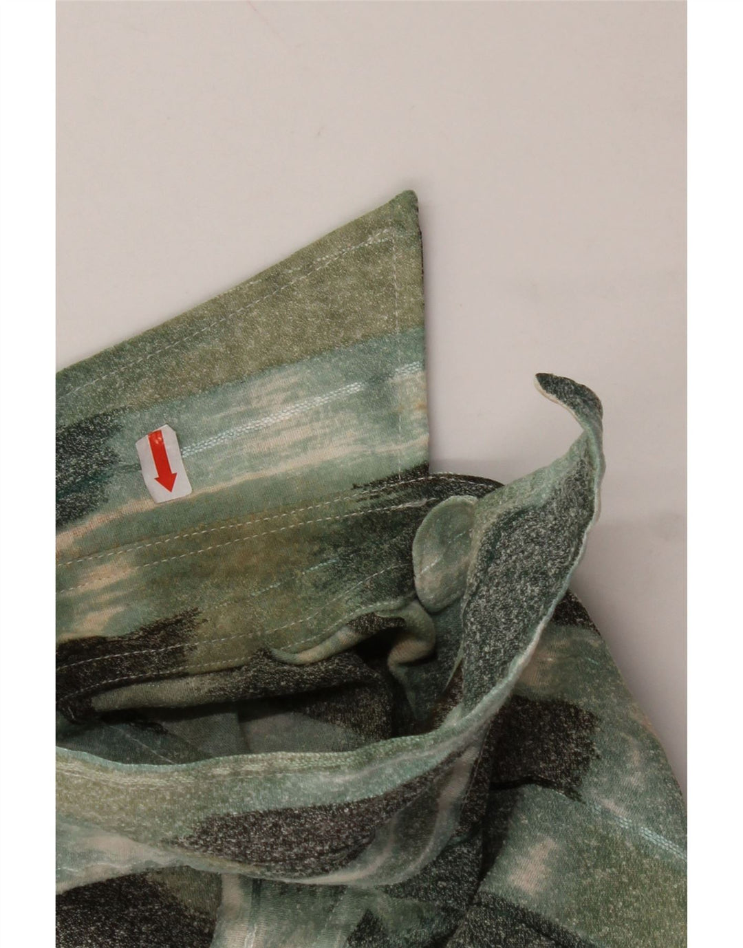 VINTAGE Mens Short Sleeve Shirt Large Green Geometric