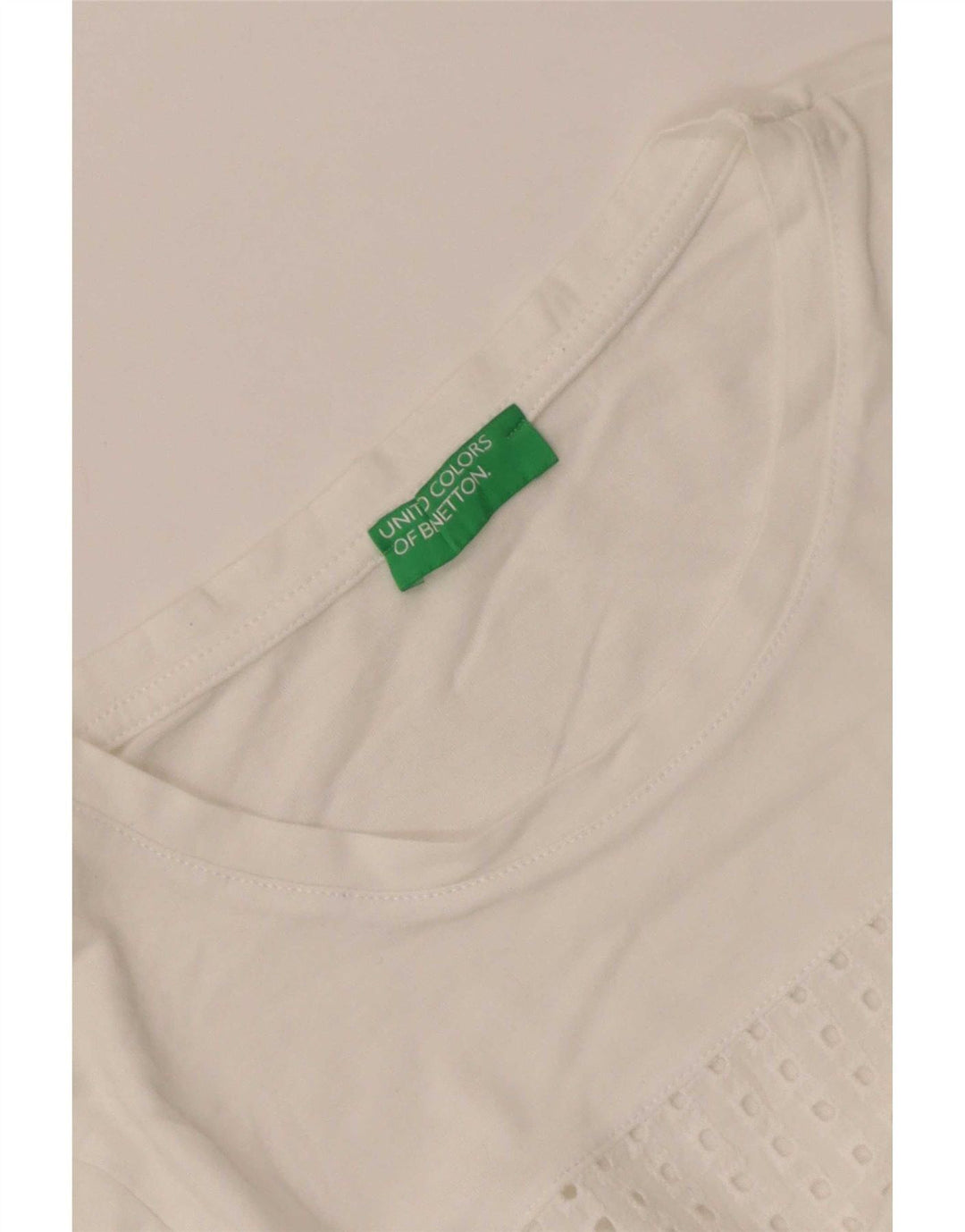 Benetton Womens T-Shirt Top UK 10 Small White