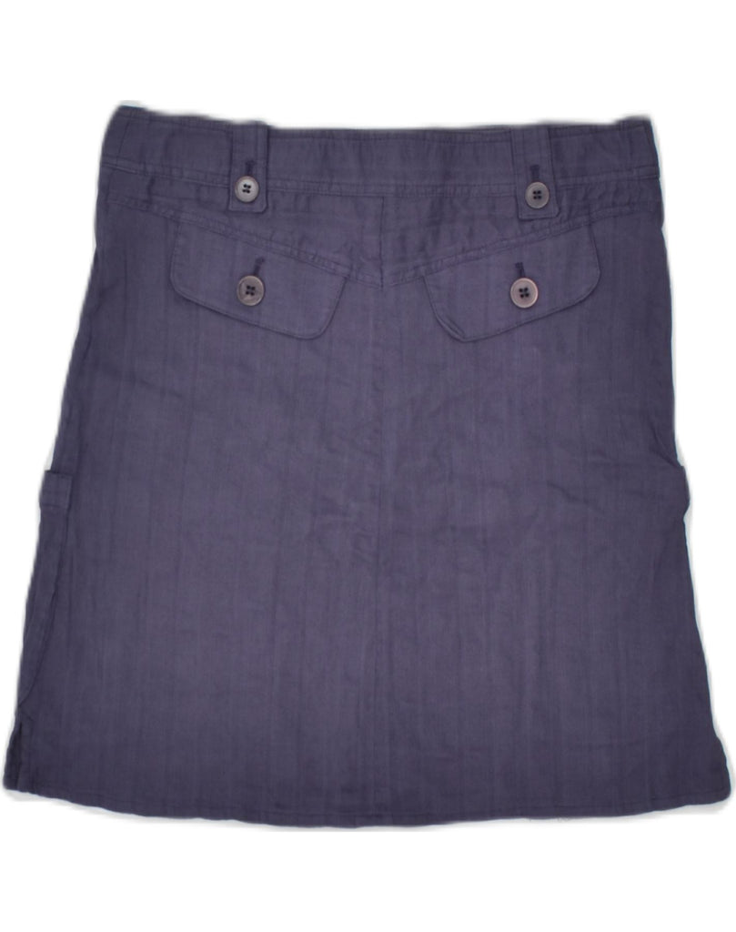 EMPORIO ARMANI Womens Cargo Skirt EU 38 Medium W26  Blue Pinstripe Linen | Vintage Emporio Armani | Thrift | Second-Hand Emporio Armani | Used Clothing | Messina Hembry 