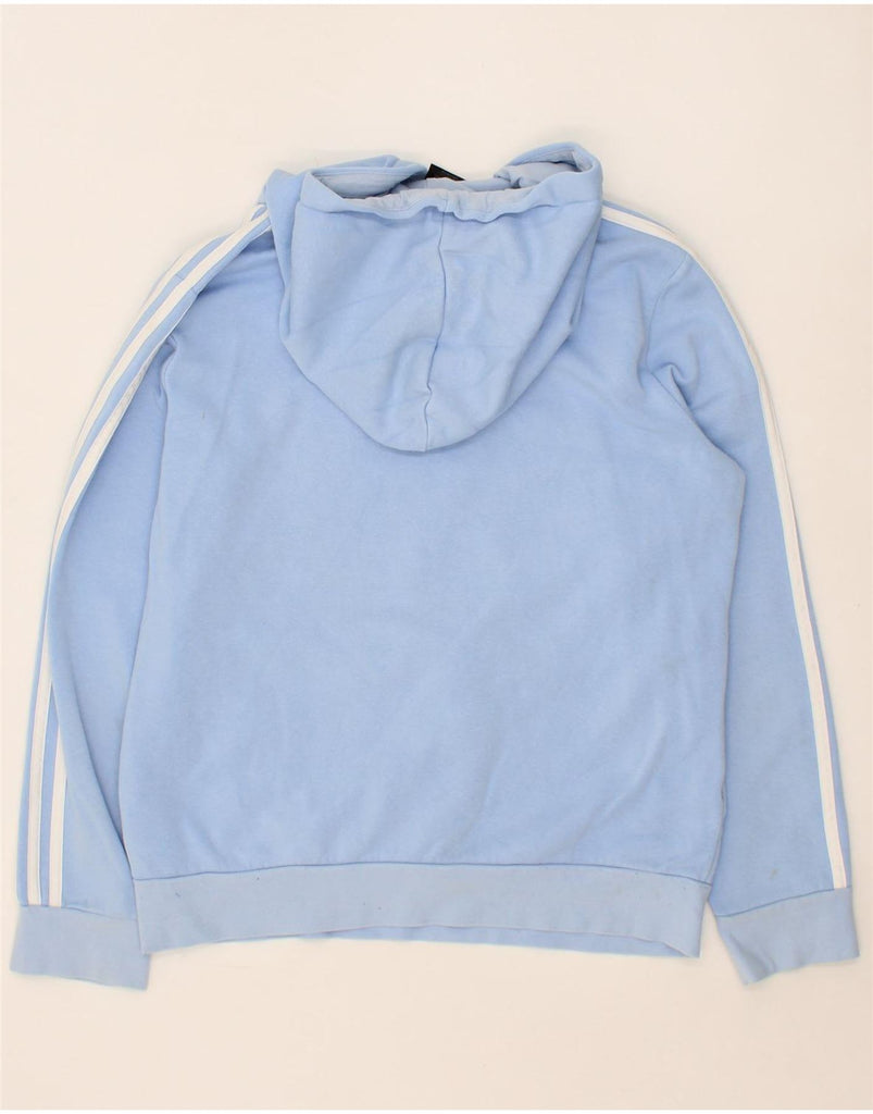 ADIDAS Womens Hoodie Jumper UK 12/14 Medium Blue Cotton Vintage Adidas and Second-Hand Adidas from Messina Hembry 