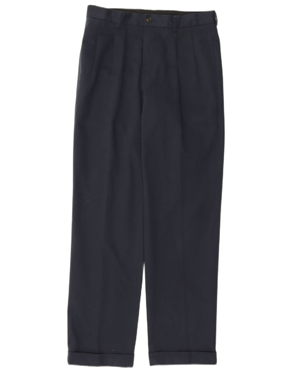 Brooks Brothers Mens Thompson Pegged Chino Trousers W32 L32 Navy Blue