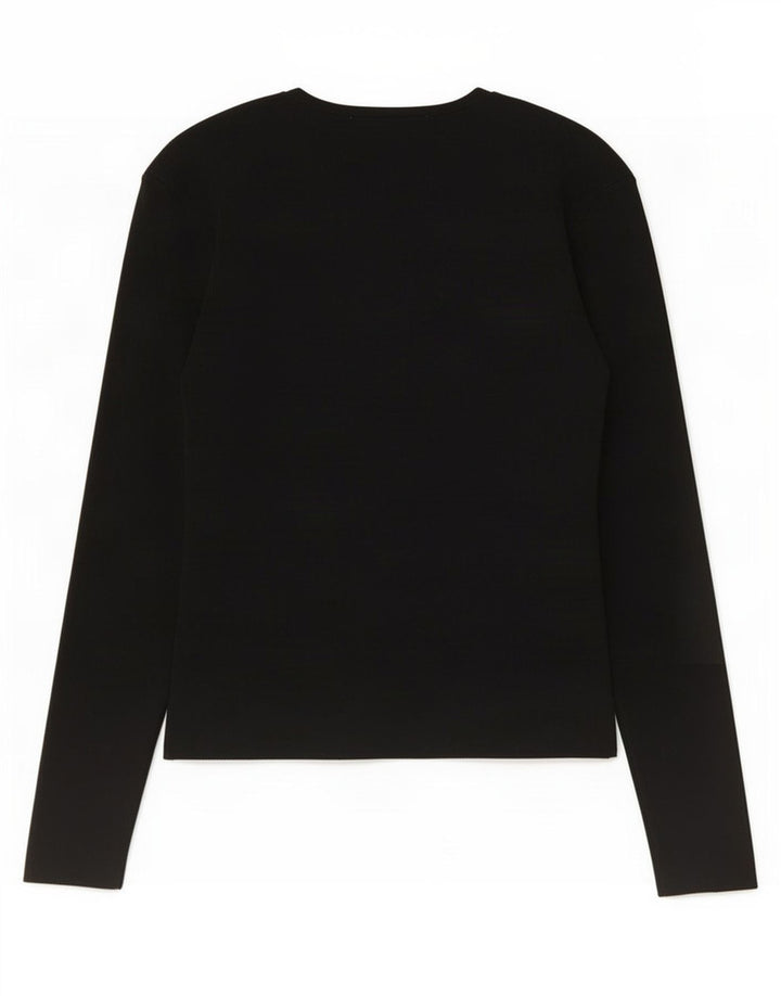 Zara Womens Top Long Sleeve UK 14 Large Black Nylon
