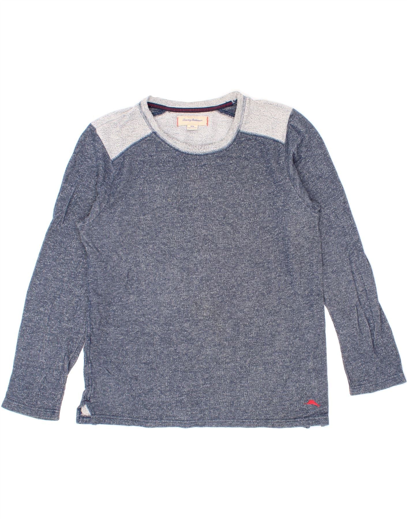 TOMMY BAHAMA Mens Sweatshirt Jumper Medium Blue Colourblock Cotton