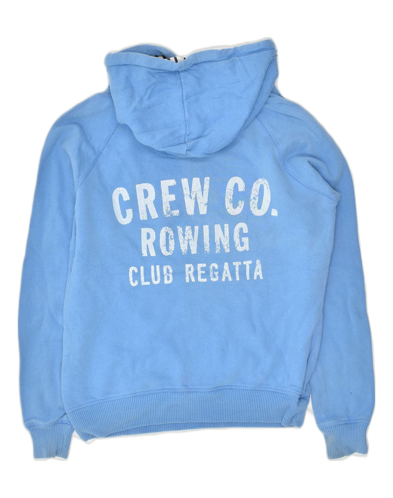 CREW CLOTHING Womens Graphic Hoodie Jumper UK 8 Small  Blue Cotton | Vintage Crew Clothing | Thrift | Second-Hand Crew Clothing | Used Clothing | Messina Hembry 