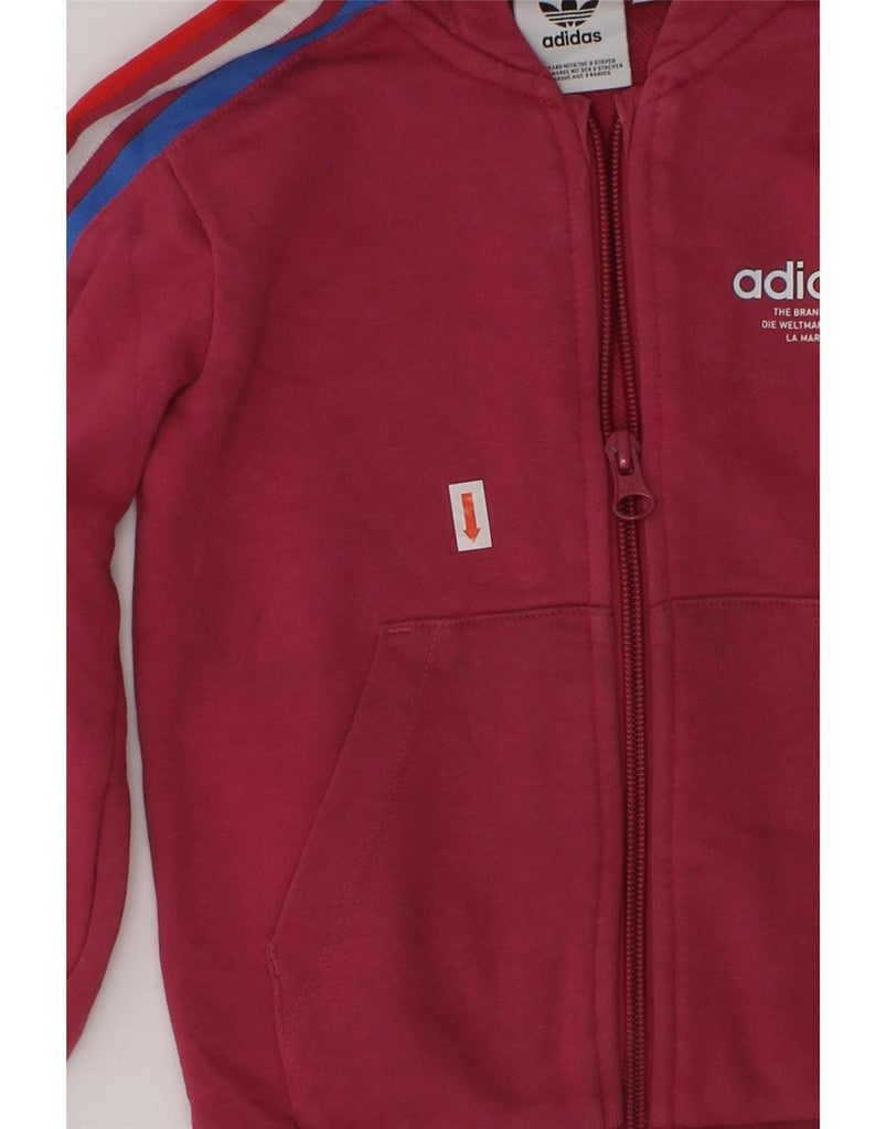 ADIDAS Girls Graphic Zip Hoodie Sweater 2-3 Years Pink Cotton | Vintage Adidas | Thrift | Second-Hand Adidas | Used Clothing | Messina Hembry 