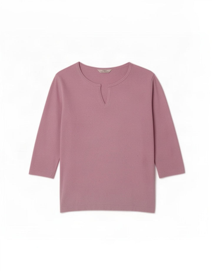 Marks & Spencer Womens St. Michael Top 3/4 Sleeve UK 12 Medium Purple