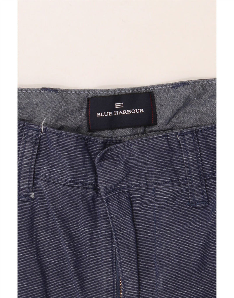 BLUE HARBOUR Mens Chino Shorts W34 Large  Navy Blue Pinstripe Cotton Vintage Blue Harbour and Second-Hand Blue Harbour from Messina Hembry 