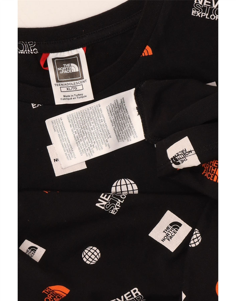 THE NORTH FACE Boys Graphic T-Shirt Top 14-15 Years XL Black Cotton Vintage The North Face and Second-Hand The North Face from Messina Hembry 