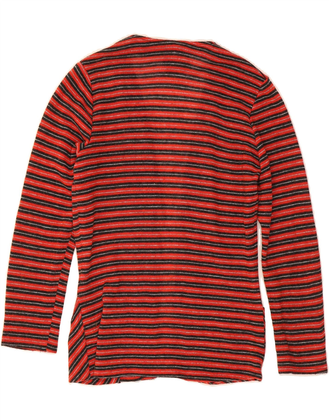 VINTAGE Womens Cardigan Top UK 14 Medium Red Striped Vintage Vintage and Second-Hand Vintage from Messina Hembry 