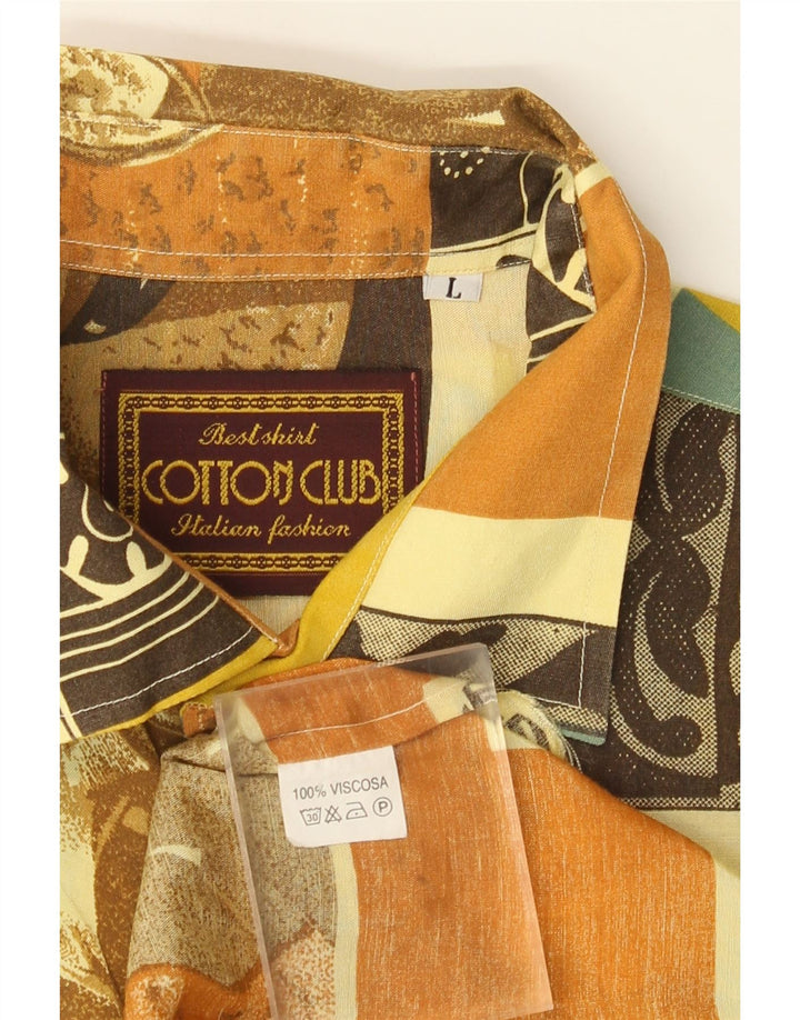 Cotton Club Mens Abstract Pattern Short Sleeve Shirt Large Multicoloured