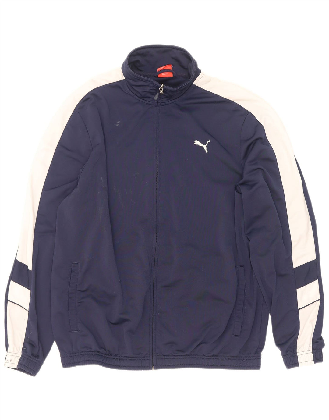 Puma Mens Tracksuit Top Jacket XL Navy Blue Colourblock Polyester
