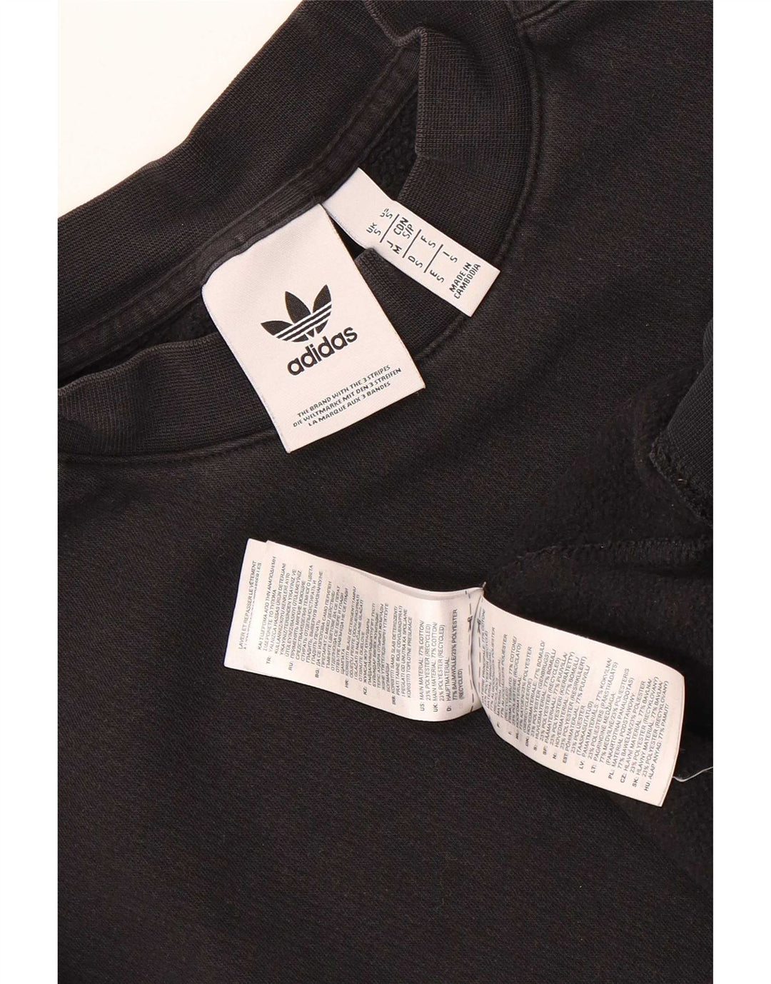 Adidas Mens Graphic Sweatshirt Jumper Small Black Cotton