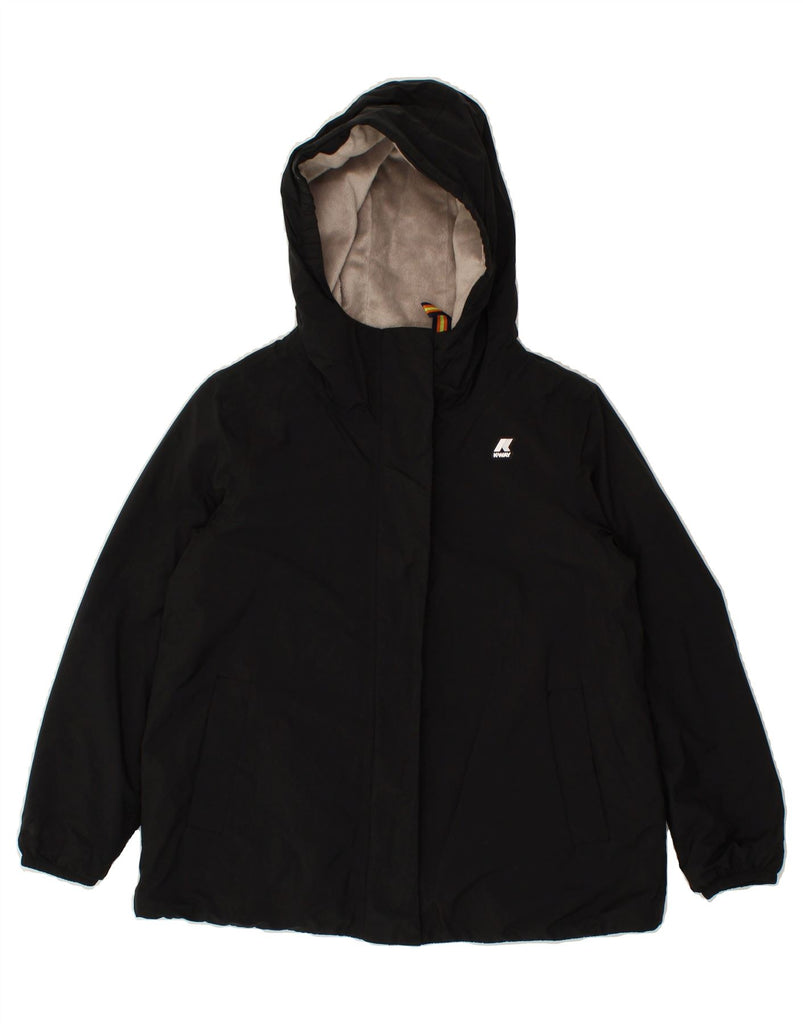 K-WAY Boys Hooded Rain Jacket 9-10 Years Black Polyamide | Vintage K-Way | Thrift | Second-Hand K-Way | Used Clothing | Messina Hembry 
