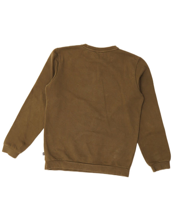 Puma Boys Graphic Sweatshirt Jumper 15-16 Years Khaki Cotton