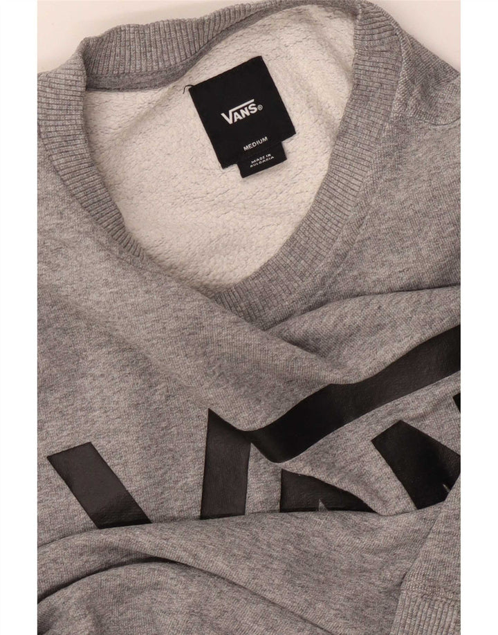 Vans Mens Graphic Sweatshirt Jumper Medium Grey Flecked