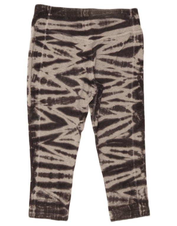 Nike Womens Capri Leggings UK 14 Medium Grey Tie Dye Cotton