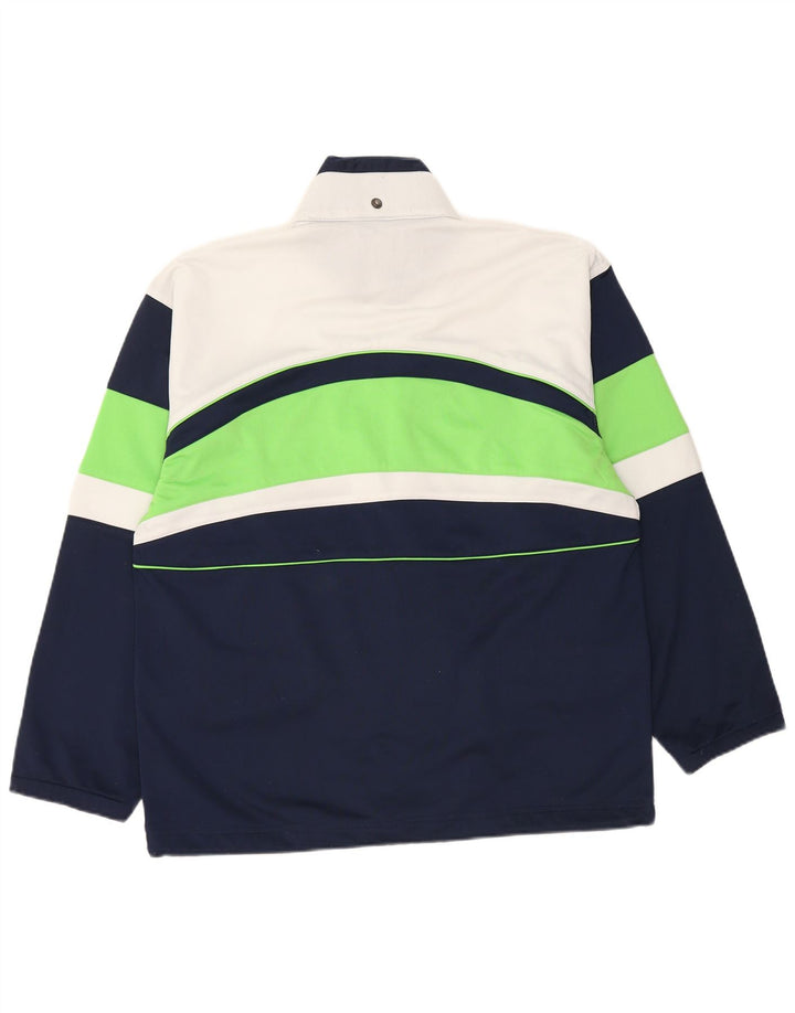 Sergio Tacchini Mens Tracksuit Top Jacket Small Navy Blue Colourblock