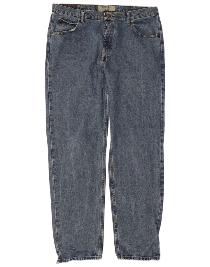 Wrangler Mens Straight Jeans W38 L34 Blue Cotton