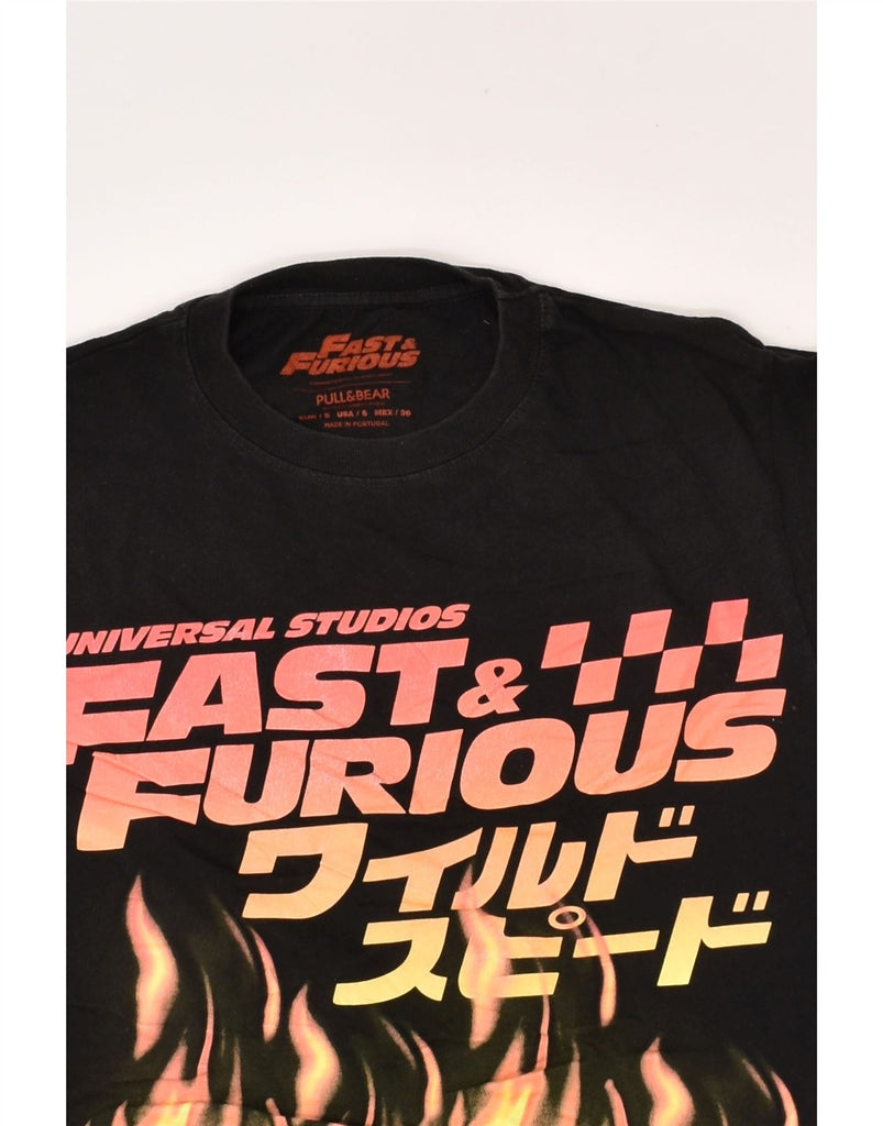 PULL & BEAR Mens Fast & Furious Graphic T-Shirt Top Small Black Cotton | Vintage Pull & Bear | Thrift | Second-Hand Pull & Bear | Used Clothing | Messina Hembry 