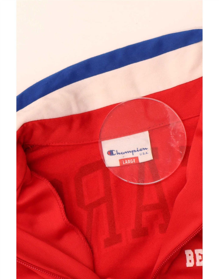 Champion Boys Bears Tracksuit Top Jacket 11-12 Years Large Red Colourblock