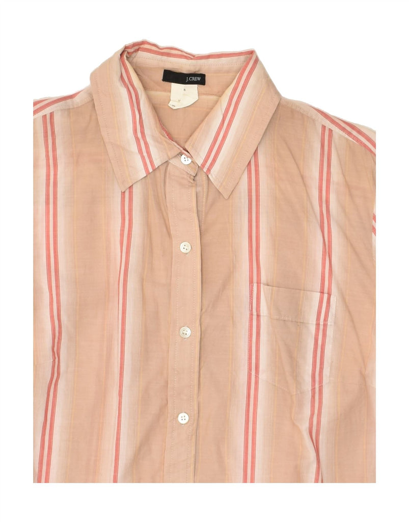 J. CREW Womens Shirt UK 10 Small Beige Striped Cotton | Vintage J. Crew | Thrift | Second-Hand J. Crew | Used Clothing | Messina Hembry 