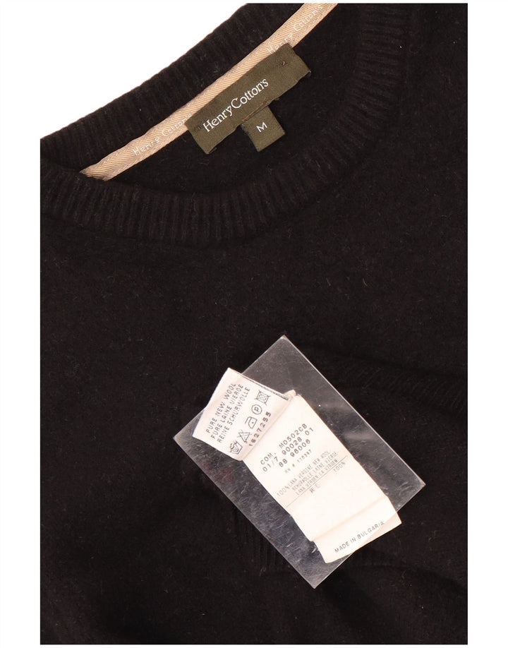 Henry Cottons Womens Boat Neck Jumper Sweater UK 14 Medium Black Wool