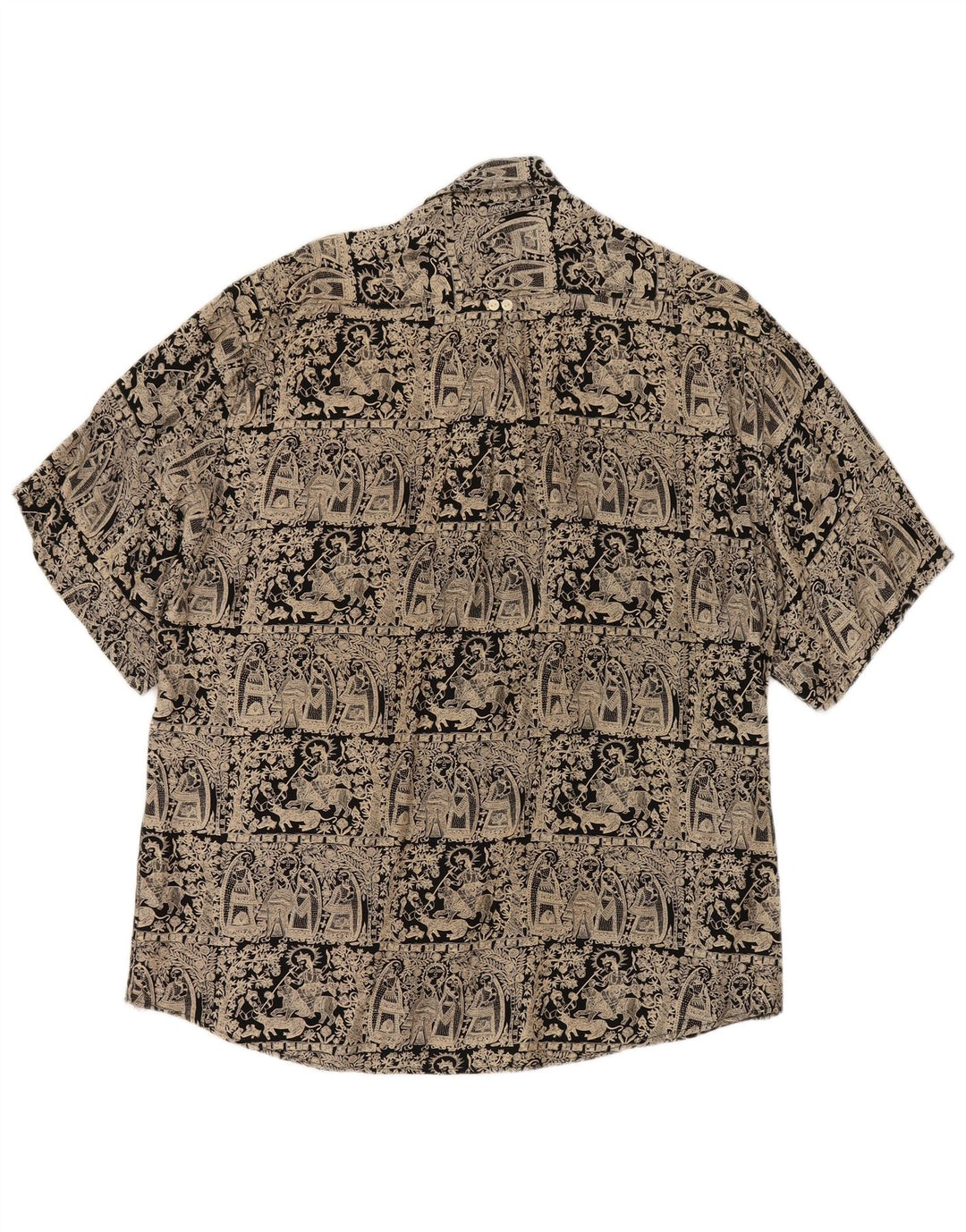 Daniel Dodd Mens Abstract Pattern Short Sleeve Shirt Large Navy Blue