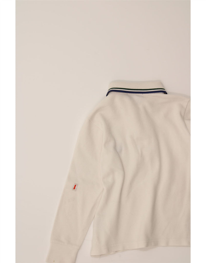 FRED PERRY Boys Long Sleeve Polo Shirt 3-4 Years White Cotton Vintage Fred Perry and Second-Hand Fred Perry from Messina Hembry 
