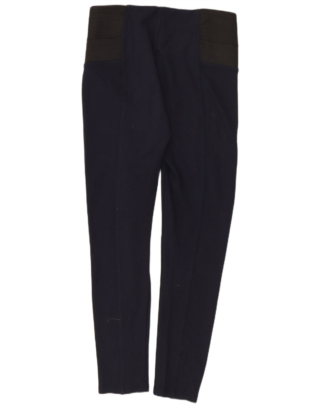 Zara Womens Leggings UK 14 Large  Navy Blue Colourblock Viscose