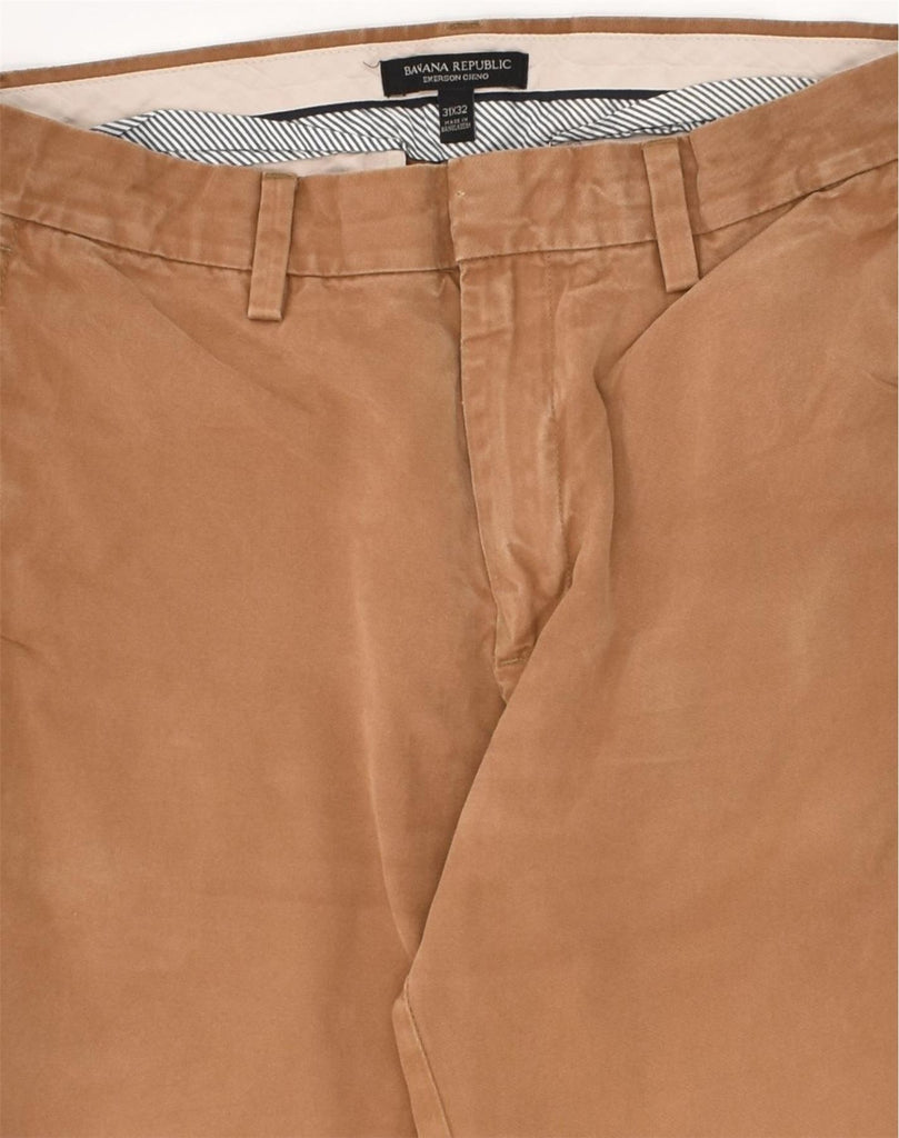 BANANA REPUBLIC Mens Emerson Straight Chino Trousers W31 L32  Brown | Vintage Banana Republic | Thrift | Second-Hand Banana Republic | Used Clothing | Messina Hembry 