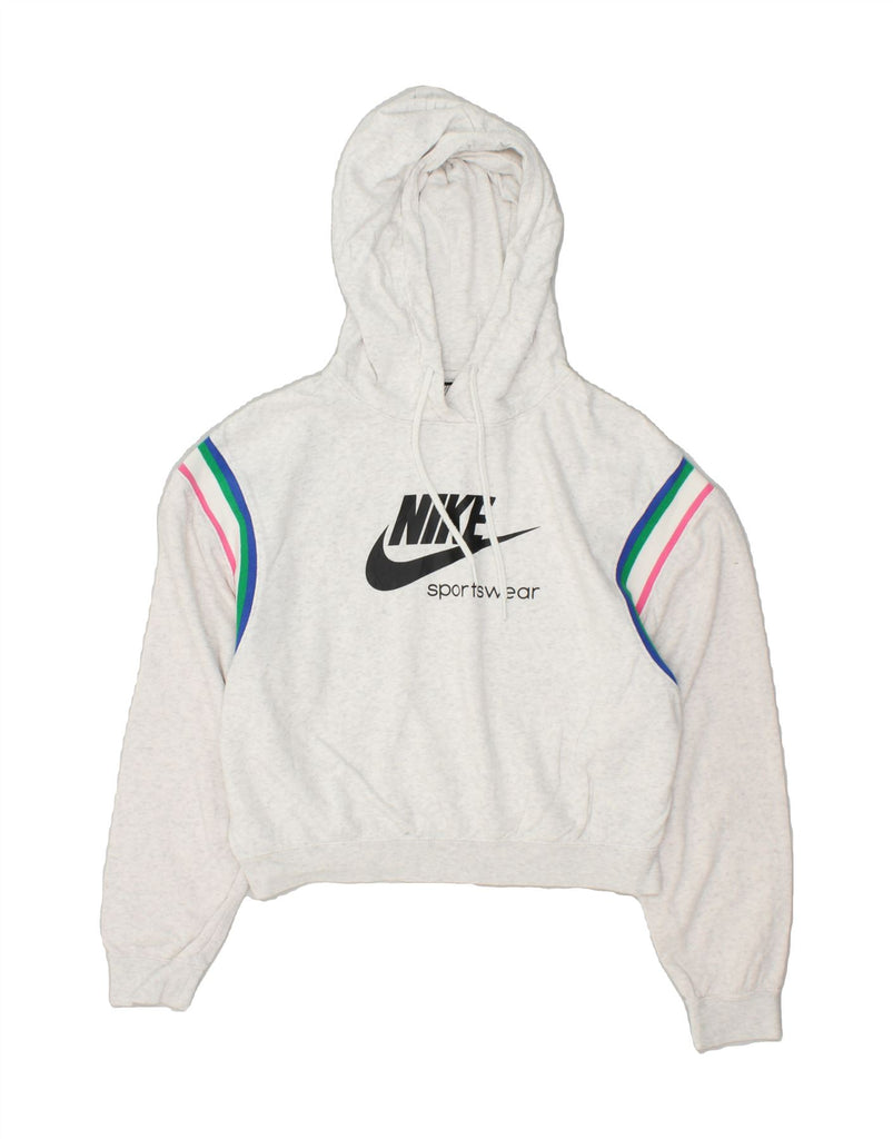 NIKE Womens sportswear Graphic Hoodie Jumper UK 6 XS White Cotton | Vintage Nike | Thrift | Second-Hand Nike | Used Clothing | Messina Hembry 