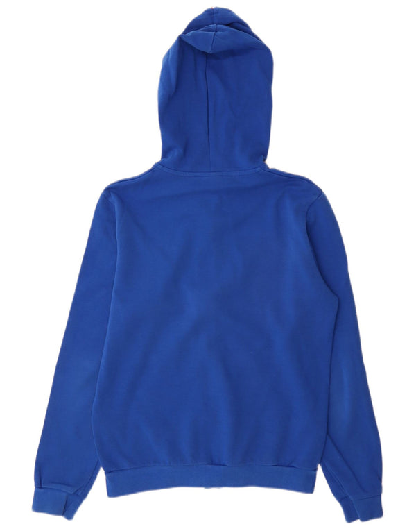 Le Coq Sportif Mens Zip Hoodie Sweater Small Blue Cotton