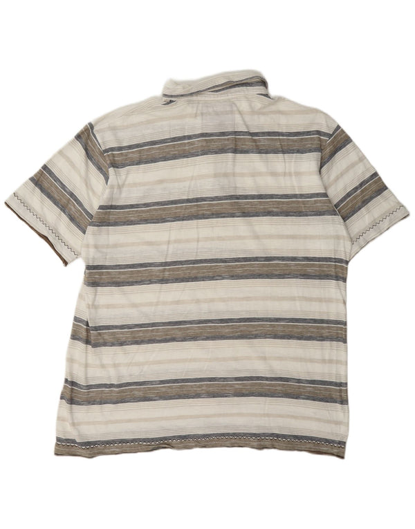 Weird Fish Mens Polo Shirt XL Multicoloured Striped Cotton