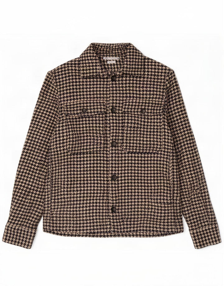 Zara Mens Regular Fit Overshirt Shirt Small Brown Houndstooth