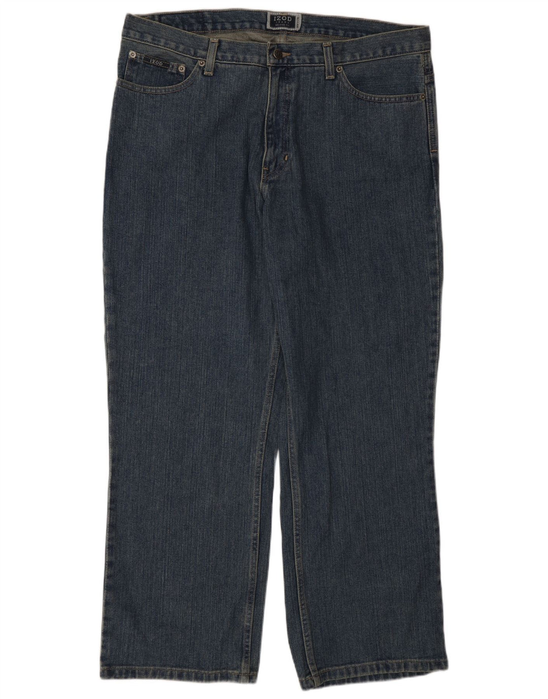 Izod Mens Relaxed Fit Straight Jeans W36 L29 Blue Cotton