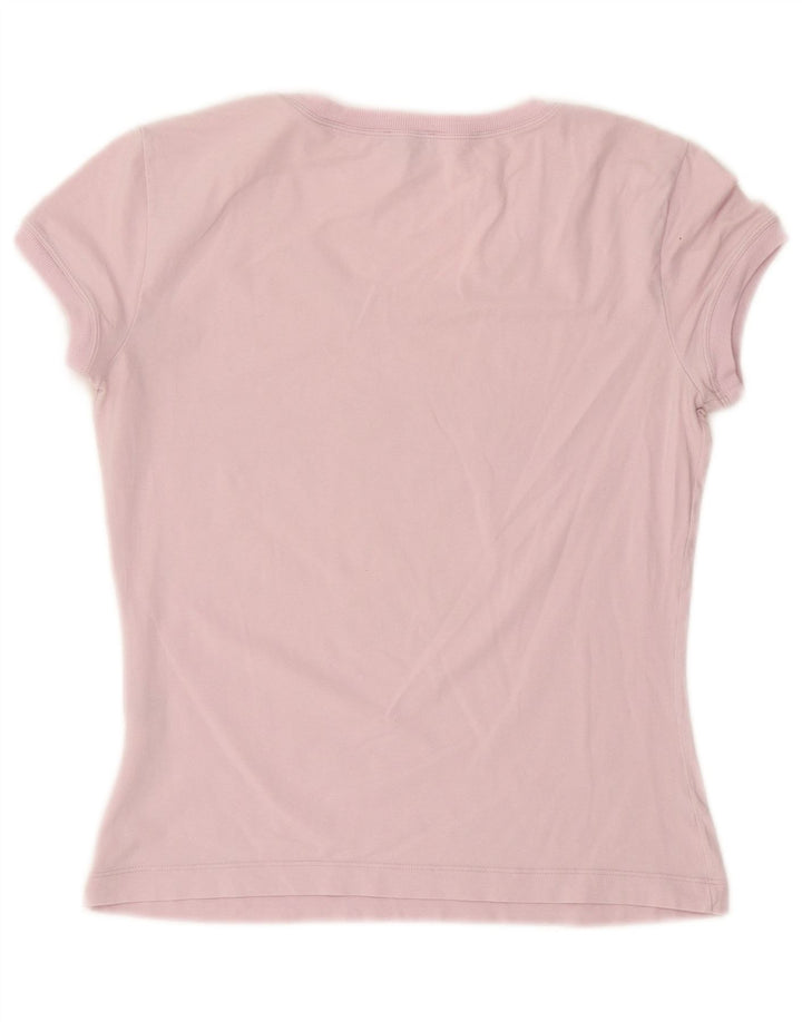 Armani Jeans Womens Graphic T-Shirt Top IT 42 Medium Pink Cotton